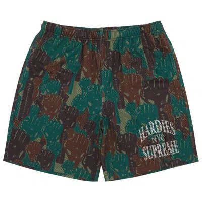 SUPREME SUPREME X HARDIES CAMO BASKETBALL SHORT 'GREEN'