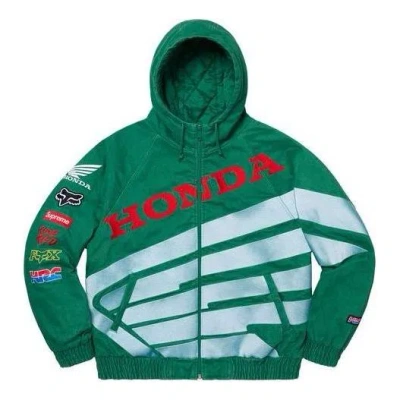 SUPREME Supreme x Honda Fox Racing Puffy Zip Up Jacket 'Green'
