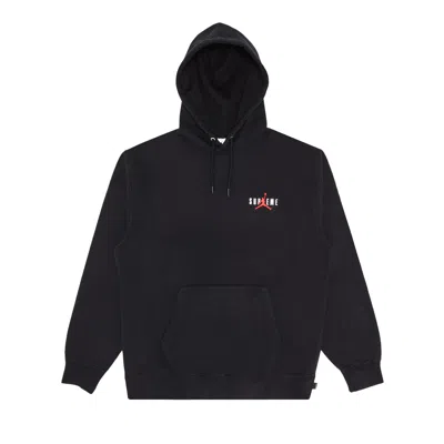 SUPREME SUPREME X JORDAN HOODED SWEATSHIRT 'BLACK'