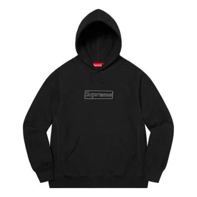 SUPREME Supreme x KAWS Chalk Logo Hooded Sweatshirt 'Black White'