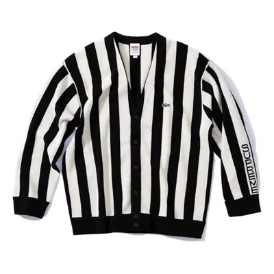 SUPREME Supreme X Lacoste Stripe Cardigan FW19 Jacket 'Black'
