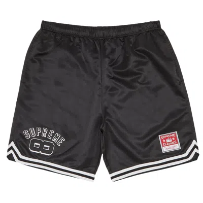 SUPREME SUPREME X MITCHELL & NESS SATIN BASKETBALL SHORT 'BLACK'