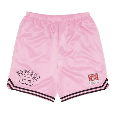 SUPREME SUPREME X MITCHELL & NESS SATIN BASKETBALL SHORT 'PINK'