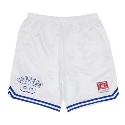 SUPREME SUPREME X MITCHELL & NESS SATIN BASKETBALL SHORT 'WHITE'