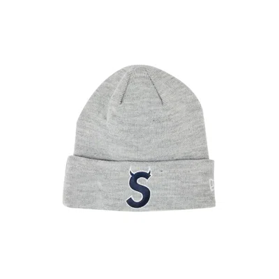 SUPREME SUPREME X NEW ERA S LOGO BEANIE 'HEATHER GREY'