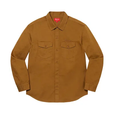 SUPREME SUPREME X RAYMOND PETTIBON WORK SHIRT 'WASHED BROWN'