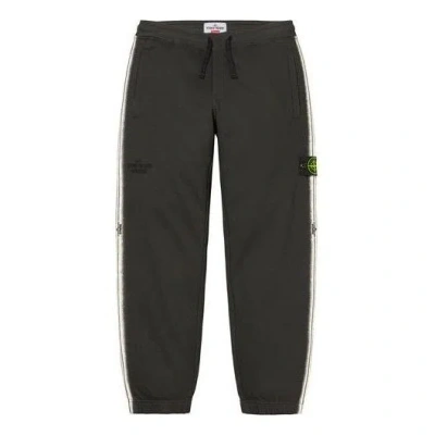 SUPREME Supreme x Stone Island Stripe Sweatpants 'Black White'