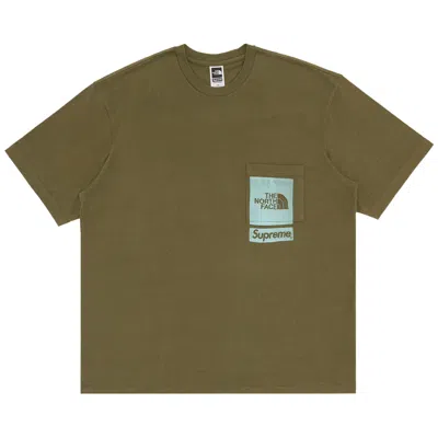 SUPREME SUPREME X THE NORTH FACE PRINTED POCKET TEE 'OLIVE'