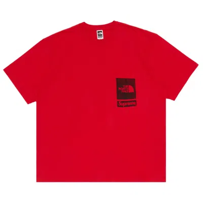SUPREME SUPREME X THE NORTH FACE PRINTED POCKET TEE 'RED'