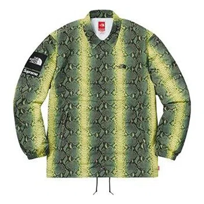SUPREME Supreme x The North Face Snakeskin Taped Seam Coaches Jacket 'Green Yellow'