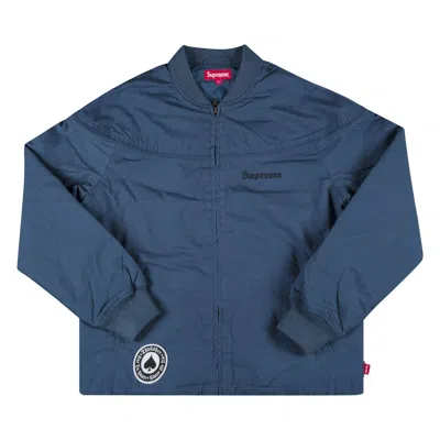 SUPREME SUPREME X THRASHER POPLIN CREW JACKET 'NAVY'