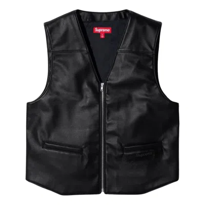 SUPREME Supreme x Toy Machine Faux Leather Vest 'Black Red'