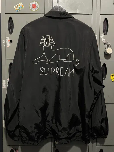 SUPREME X VINTAGE SUPREAM SPHINX ART SATIN COACH JACKET MARK GONZALES SUPREME