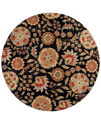 SURYA ATHENA ATH-5017 BLACK 6' ROUND AREA RUG