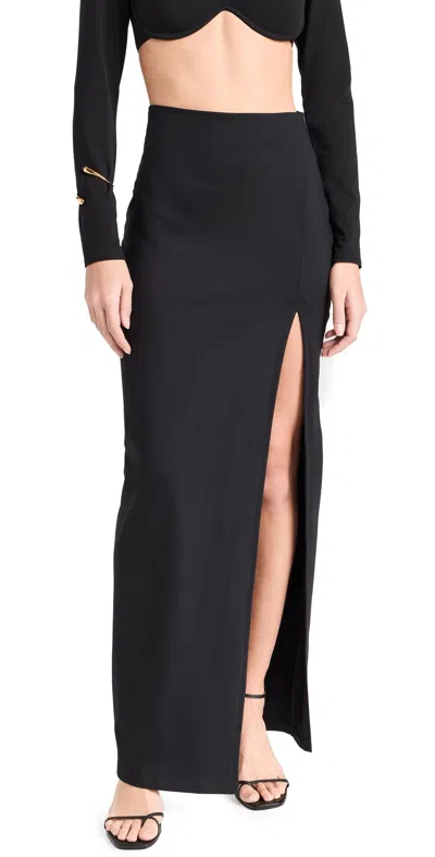 SUSANA MONACO SLIT FRONT SKIRT 42 BLACK