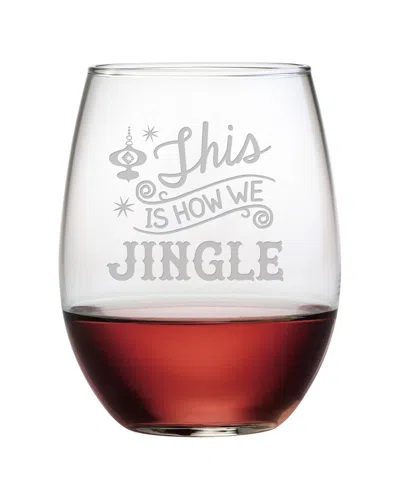 SUSQUEHANNA GLASS SUSQUEHANNA GLASS HOW WE JINGLE SET OF FOUR STEMLESS 21OZ WINE