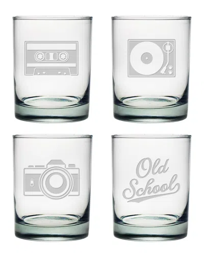 SUSQUEHANNA SUSQUEHANNA GLASS OLD SCHOOL ROCK SET OF 4 GLASSES