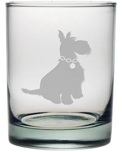 SUSQUEHANNA SUSQUEHANNA PREPPY PUP SET OF FOUR 14OZ ROCKS GLASSES