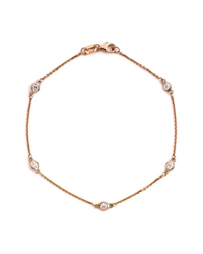 SUZY LEVIAN SUZY LEVIAN 14K ROSE GOLD 0.15 CT. TW. DIAMOND STATION BRACELET