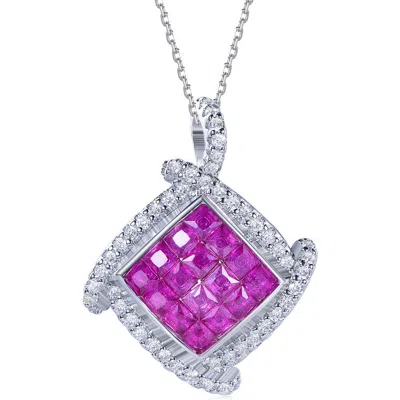 SUZY LEVIAN SUZY LEVIAN CUBIC ZIRCONIA CUSHION PENDANT NECKLACE