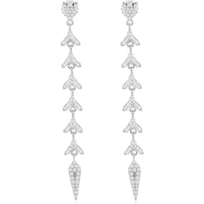 SUZY LEVIAN SUZY LEVIAN CUBIC ZIRCONIA LINEAR DROP EARRINGS