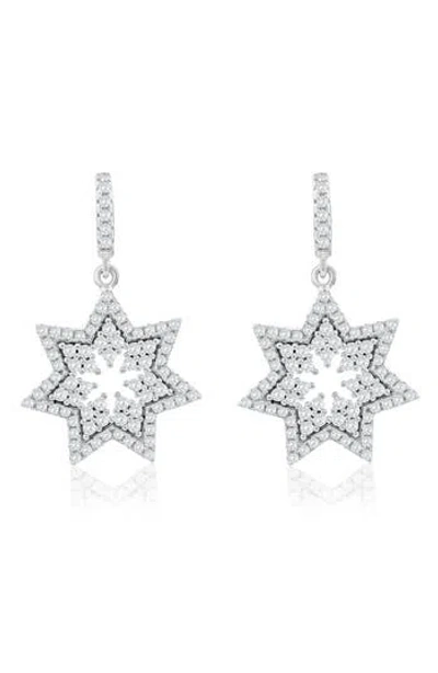SUZY LEVIAN SUZY LEVIAN CUBIC ZIRCONIA STARBURST DROP EARRINGS
