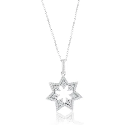 SUZY LEVIAN SUZY LEVIAN CUBIC ZIRCONIA STARBURST PENDANT NECKLACE