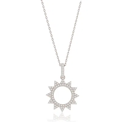 SUZY LEVIAN SUZY LEVIAN CUBIC ZIRCONIA SUNBURST PENDANT NECKLACE