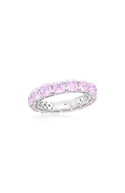SUZY LEVIAN SUZY LEVIAN CUSHION CUT CUBIC ZIRCONIA ETERNITY BAND RING