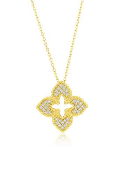 SUZY LEVIAN SUZY LEVIAN PAVÉ CUBIC ZIRCONIA CLOVER PENDANT NECKLACE