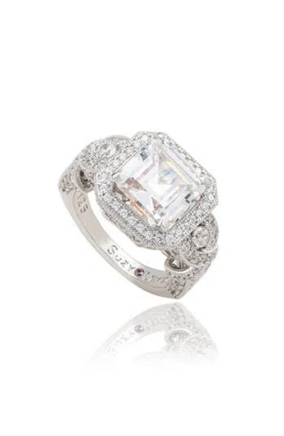SUZY LEVIAN SUZY LEVIAN PAVÉ CUBIC ZIRCONIA ENGAGEMENT RING