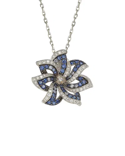 SUZY LEVIAN SUZY LEVIAN SILVER 1.00 CT. TW. SAPPHIRE NECKLACE