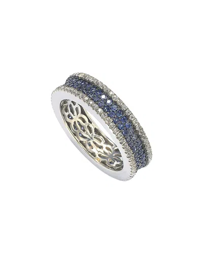 SUZY LEVIAN SUZY LEVIAN SILVER 2.02 CT. TW. DIAMOND & SAPPHIRE RING
