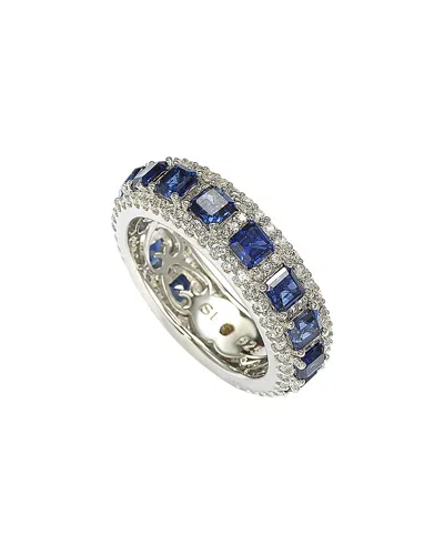 SUZY LEVIAN SUZY LEVIAN SILVER 4.33 CT. TW. SAPPHIRE ETERNITY RING