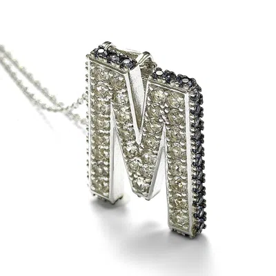 SUZY LEVIAN STERLING SILVER SAPPHIRE & DIAMOND ACCENT LETTER PENDANT