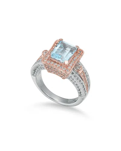 SUZY LEVIAN SUZY LEVIAN TWO-TONE SILVER 6.15 CT. TW. GEMSTONE STATEMENT RING