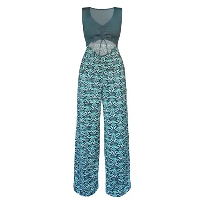 SWAAY WOMEN'S GREEN / BLACK ROCKSTAR JUMPSUIT - MEDUSA