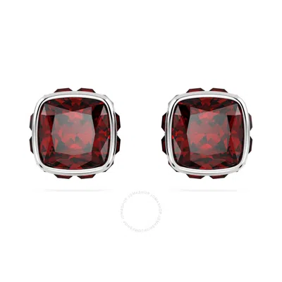 SWAROVSKI SWAROVSKI BIRTHSTONE PIERCED EARRINGS STUDS JAN  RHODIUM SHINY RED