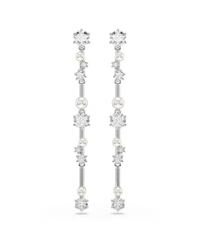 SWAROVSKI CONSTELLA RHODIUM PLATED DROP EARRINGS