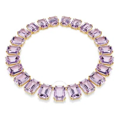 SWAROVSKI SWAROVSKI GOLD-TONE PLATED PURPLE MILLENIA TENNIS NECKLACE