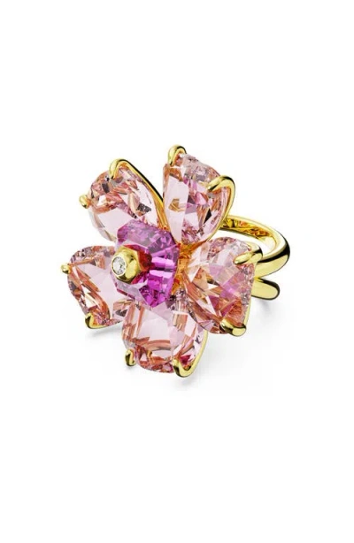 SWAROVSKI SWAROVSKI IDYLLIA CRYSTAL FLOWER COCKTAIL RING