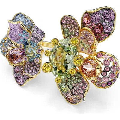 SWAROVSKI SWAROVSKI IDYLLIA CRYSTAL FLOWER OPEN RING