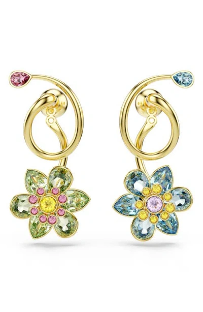 SWAROVSKI SWAROVSKI IDYLLIA FLORAL CHARM JACKET EARRINGS