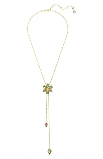 SWAROVSKI SWAROVSKI IDYLLIA FLORAL CHARM LARIAT NECKLACE