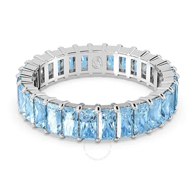 SWAROVSKI SWAROVSKI MATRIX BAND RING RHODIUM SHINY AQUAMARINE