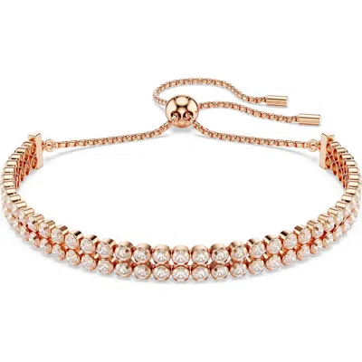 SWAROVSKI SWAROVSKI MATRIX CRYSTAL DOUBLE ROW SLIDER BRACELET
