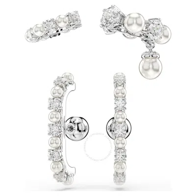 SWAROVSKI SWAROVSKI MATRIX CRYSTAL PEARL CUFF EARRINGS SET