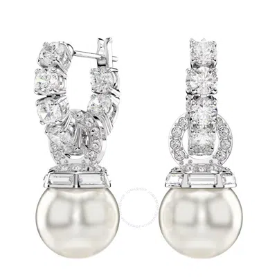 SWAROVSKI SWAROVSKI MATRIX CRYSTAL PEARL DROP EARRINGS
