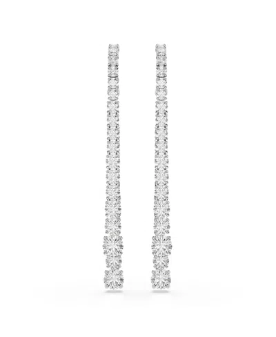 SWAROVSKI MATRIX RHODIUM PLATED DROP EARRINGS
