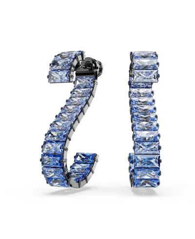 SWAROVSKI MATRIX RUTHENIUM PLATED DROP EARRINGS